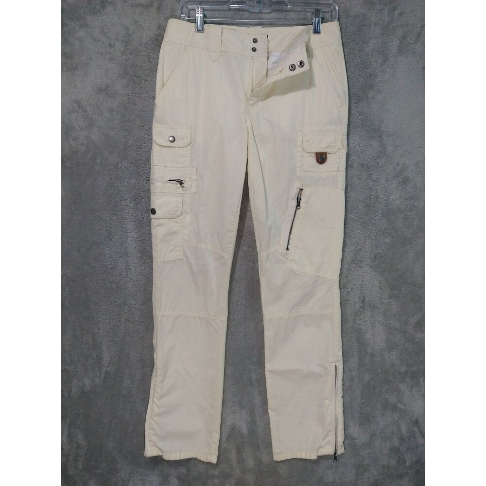 Vintage Ralph Lauren Pants Womens 4 Cream Cargo Ripstop Utility Gorpcore 90s